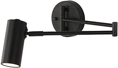IUokLU Lámpara de Pared con Brazo oscilante Ajustable lámpara de Lectura para mesita de Noche lámpara de Pared de Aluminio Plegable nórdica Accesorio para,Luz fría Negra