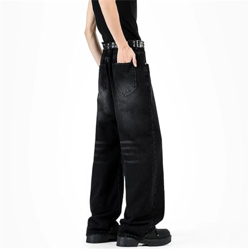 Men's Fashion High Waist Wide Leg Jeans Vintage Classic Baggy Casual Jeans with Pockets4