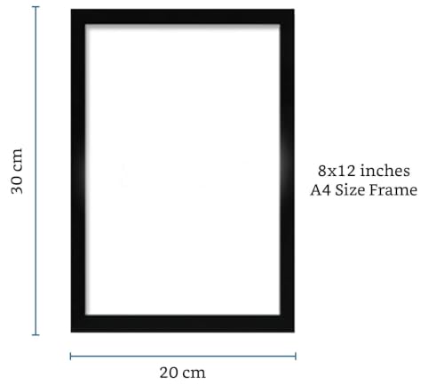 Image of US ART Photo Frame Wall Art for Living Room, Bedroom, or Office Wall Decorations & Wall Mount Display, Lightweight Black Frame (A4 Size) (Design 2004)