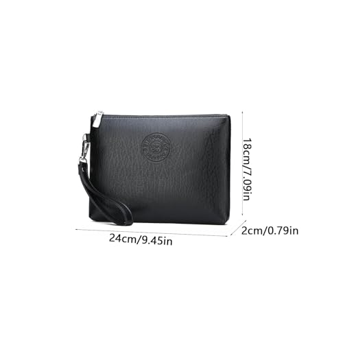 Men's Black Wristlet Envelope Clutch Bag2