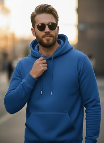 Image of Men Regular Fit Fleece ||Black||Hoodie Solid||Sweatshirt-JM3860