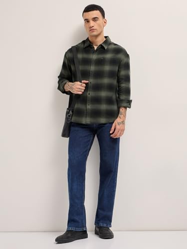 Image of THE Bear House Men's Solid Relaxed Fit Shirt