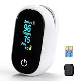 メディケン(MEDIKEN) パルスオキシメーター 心拍計 spo2/PI値付き/脈拍測定器 敬老の日 脈拍計 酸素濃度計 指先 高精度 簡単操作・携帯便利 付属品4点セット 使いやすい 収納ケース付き ストラップ付き 旅行 家庭用 ディスプレイ 見やすい