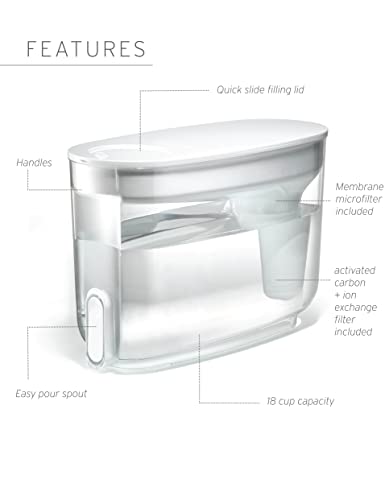 LifeStraw Home – Water Filter Dispenser, 18-Cup, Wisteria, BPA-Free Plastic, Tested to Protect Against Bacteria, Parasites, Microplastics, Lead, Mercury, and a Variety of Chemicals