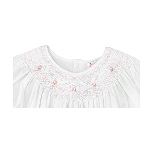 Petit Ami Baby Girls’ Daygown With Heart Smocking And Pearls, 24 Months, White #TOP2