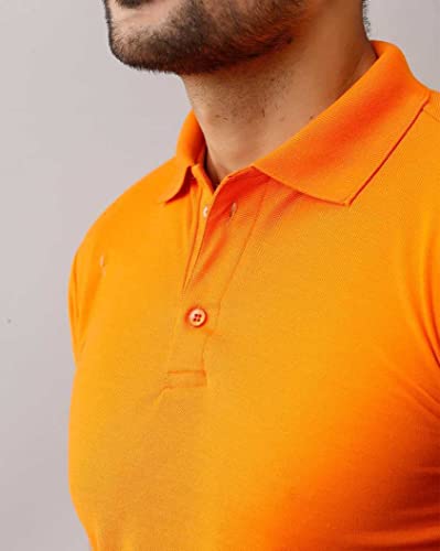 Image of INKKR Men's Polo Neck Half Sleeve Solid T-Shirts