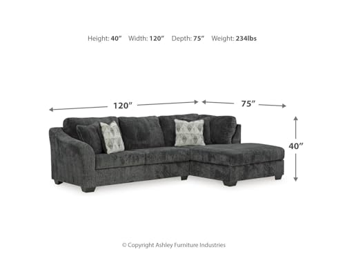 Signature Design by Ashley Biddeford Casual 2-Piece Sectional with Chaise and Removable Cushion, Gray - Image 4