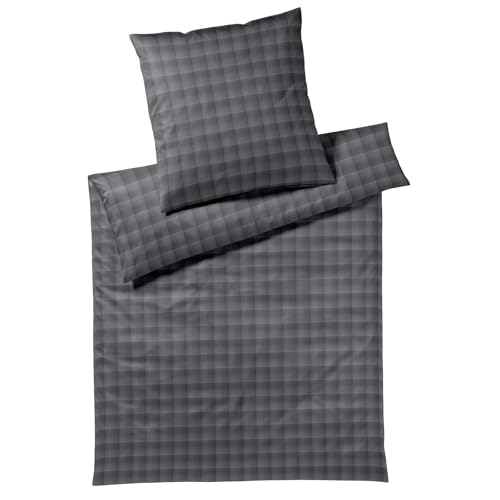 Joop! Flanell Bettwäsche Soft Checks Anthracite