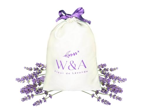 Flores secas de Lavanda a Granel para Armario, antipolillas. Gran bolsita perfumada de cogollos de Lavanda Pura y 100% Natural de Provenza, 200g, Elegante bolsita Made in France