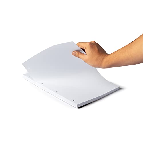 Image of Mahavir Square ruled, Unruled & Ruled Loose Leaf Report Pads | A4 Size | Pre Punched for Easy Filing | Tear Off Sheets | Pack of 3-100 sheets each