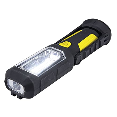 LED Flashlight High & Low 15-Hour Battery Life on Full Charge - 2 Pack - Magnetic Base for Convenient Attachment to Metal Surfaces , Includes 3 AA Batteries