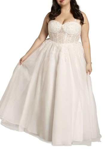 David's Bridal Illusion Corset Bodice Tulle Ball Gown