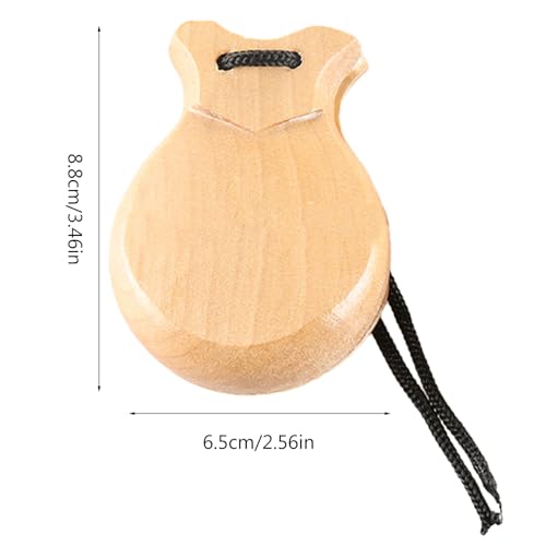 2 Pcs Traditional Flamenco Castanets Spanish Castanets with String Wooden Hand Percussion Music Instrument for Beginner - Thumbnail 4