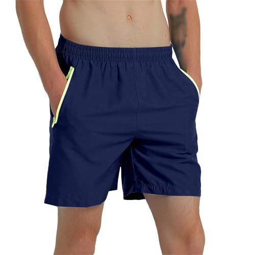 Mens Swim Trunks Quick Dry Compression Liner Board Shorts Lightweight Waterproof Athletic Shorts with Zipper Pockets