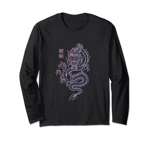 Japan Vaporwave Pastell Asian E-Boy & E-Girl Style Dragon Long Sleeve T-Shirt