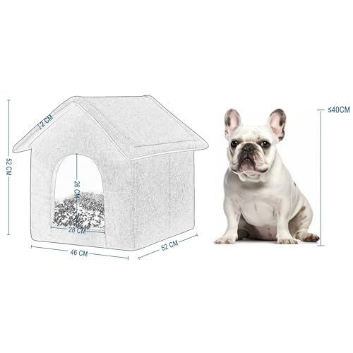 EUGAD Hundehöhle kleine Hunde, Katzenhöhle große Katzen 52x46x52cm M, Hundehaus drinnen indoor, Hundehütte Stoff, Katzenhaus winterfest, Kuschelhöhle , Schlafhaus Haustierhaus zuhause, Grau 0012GD