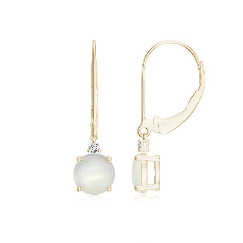 Image of Goldhartz 2 Ct. Natural Amethyst 6 mm Leverback Earrings for Women in 14k Gold Micron Plated 925 Sterling Silver, January Birthstone Dangle Earrings Jewelry for Her
