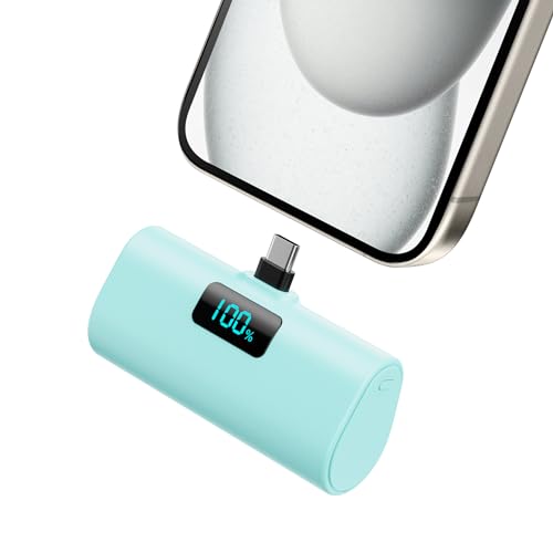 Power Bank 5200mAh, Ultra-piccolo&Ultra-compatto Caricatore Portatile USB C PD Ingressi&Uscite Mini Powrbank Batteria Esterna per iPhone 17/16/15 Android Samsung Galaxy Note Huawei iPad Pro/Air-Bianco