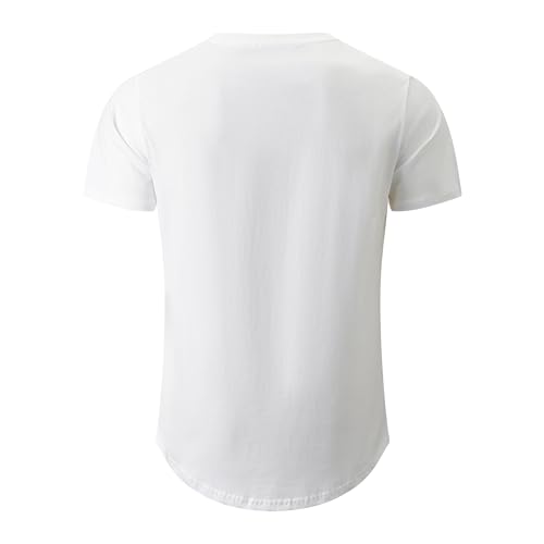 Image of YININF Men's T-Shirts Hipster Short Sleeve Solid Color Crew Neck Cotton Soft Fitted Tees