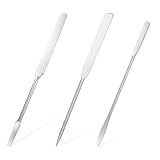 JJUNW 3 pcs Makeup Spatula Foundation Spatula, Stainless Steel Facial Beauty Spatula, Tiny Makeup Palette Mixer Face Cream Applicator Cosmetic Mixing Tool for Even Application Foundation Double Edged