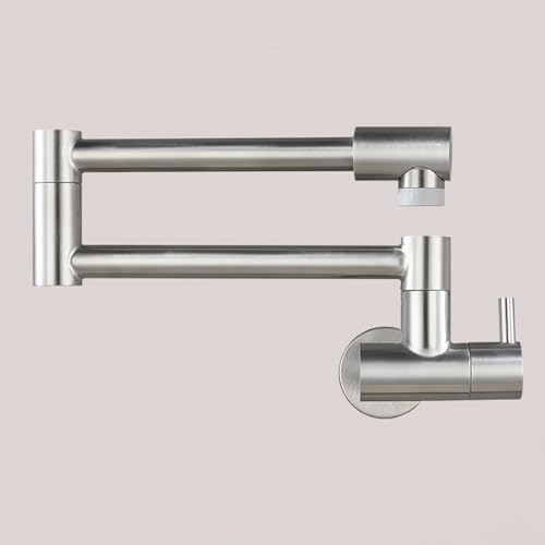 Robinet mural d'eau froide pliant laiton blanc 2 modes pour évier cuisine LWX