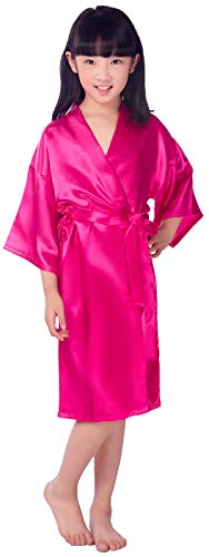 EQIQU KIDS GIRLS KIDS KIDS GIRLS SILKY SATIN KIDS ROBE SPA WEDDING BI