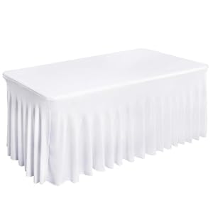 Fixwal Table Skirt, White Table Clo...