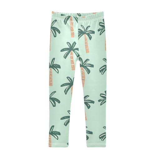 Coconut Tree Cartoon Girls Leggings Soft Stretch Workout Yoga Dance Pants for Kids Casual Tights