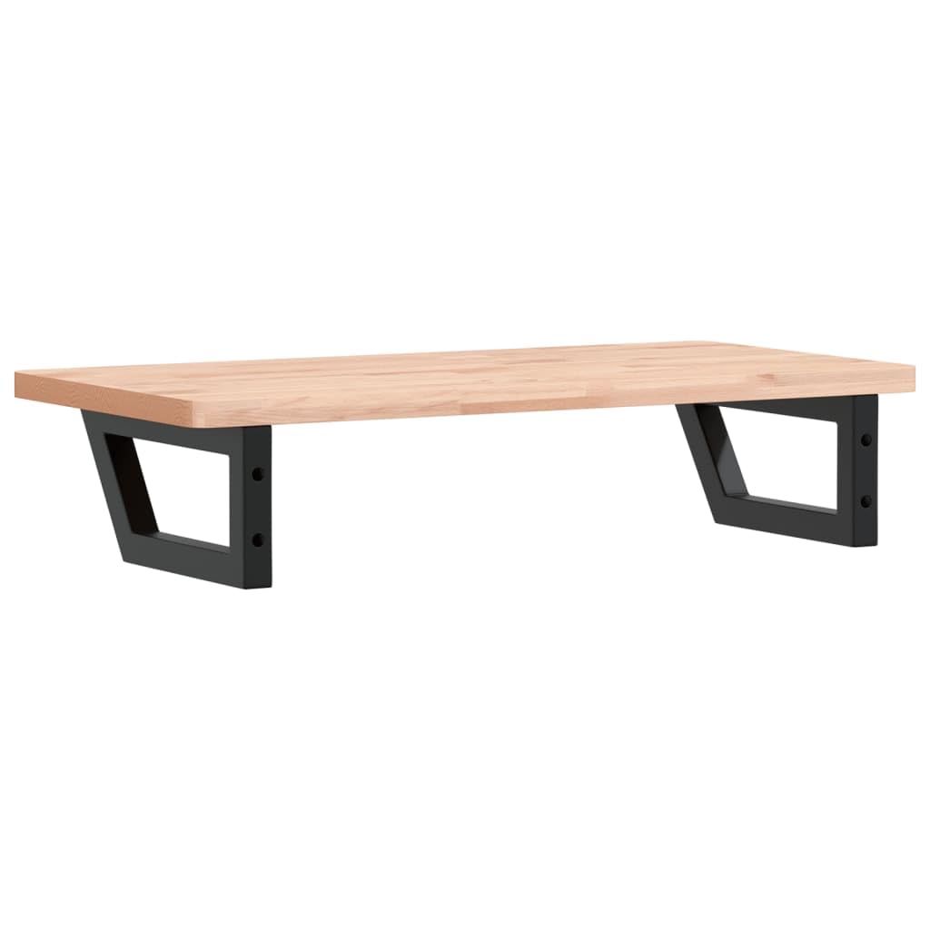 Estantería para lavabo de pared de acero y madera de haya maciza, 80 x 40 cm, con soporte trapezoidal, ahorra espacio, soporta hasta 100 kg, para baño y lavabo con armario bajo