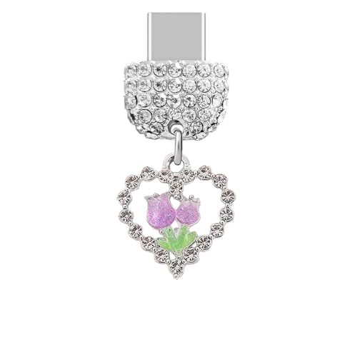 Detalle de regalo tipo C de cristal corazón rosa accesorio joya para móviles OnePlus y Oppo