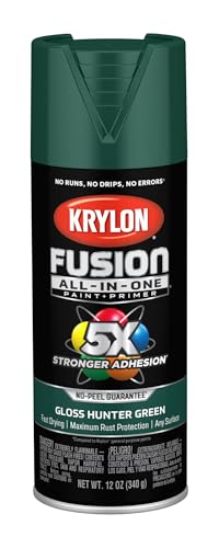 Image of Krylon Fusion All-In-One Adhesive Spray Paint for Indoor /Outdoor Use, 12 oz, Hunter Green