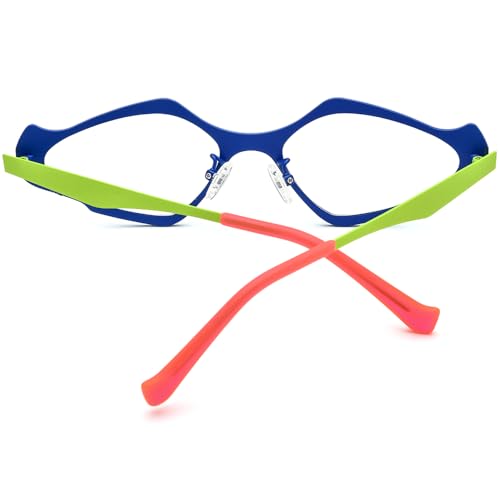 Image of FONEX Colorful Pure Titanium Glasses Frame Women Retro Round Eyeglasses