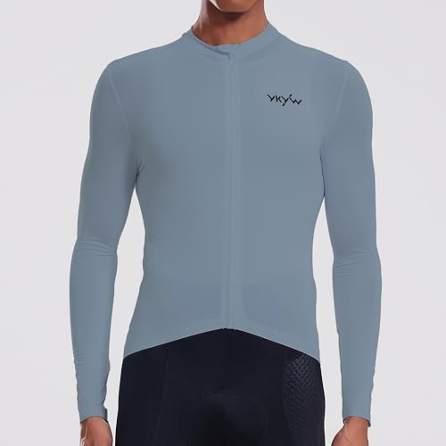 Image of YKYWBIKE Cycling Jersey Men Aero Race Fit, Road Bike Jersey Short Sleeved Moisture Wicking, Breathable,Zip Pocket,UPF50+