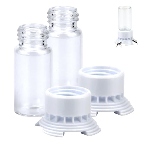 FERCAISH Pack of 2 Ant Glass Bottle Feeder, Ant Dispenser Cup Dispenser, Ant Nest Water Cup, Transparent Ant Drinks