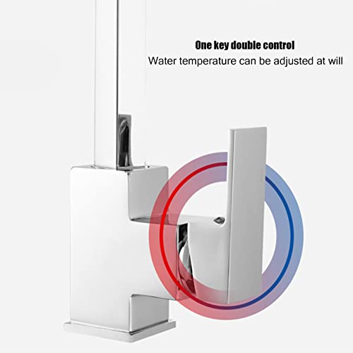 Robinet de cuisine en laiton chrome poli au design architectural - 7
