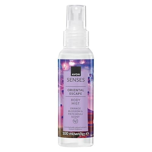 Avon Senses - Spray per il corpo Oriental Escape, 100 ml, fiori d'arancio e patchouli