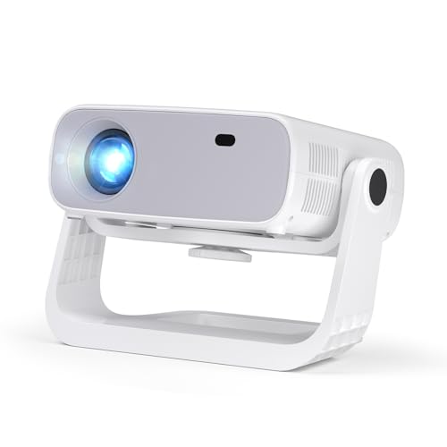 Wielio 2025 Nuovo proiettore smart, app integrate, Android 11, 1080P nativo con supporto 4K, correzione trapezoidale, WiFi 6 e Bluetooth 5.2, 20000 lumen, proiettore home cinema compatibile con iOS/An