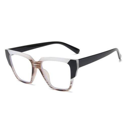 Lunettes œil de chat polygone avec monture originale léopard gris bleu