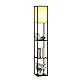 Fullwatt Stehlampe mit Holzregal Innenbeleuchtung Holz Stehleuchte mit Regalen für Schlafzimmer und Wohnzimmer (schwarz)