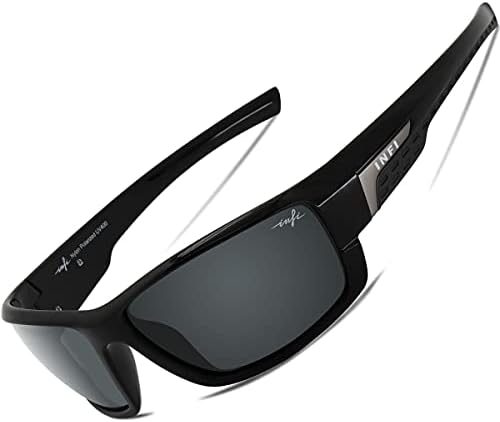 INFI Fishing Polarized Sunglasses for Men and Women Sports Sun Glasses UV Protection (Shiny Black)