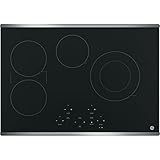 GE JP5030SJSS 30 Inch Smoothtop Electric Cooktop with SyncBurner, Keep Warm, Digital Touch Controls, 4 Radiant Elements, Built-in Timer, Melt Setting, ADA Compliant Fits Guarantee