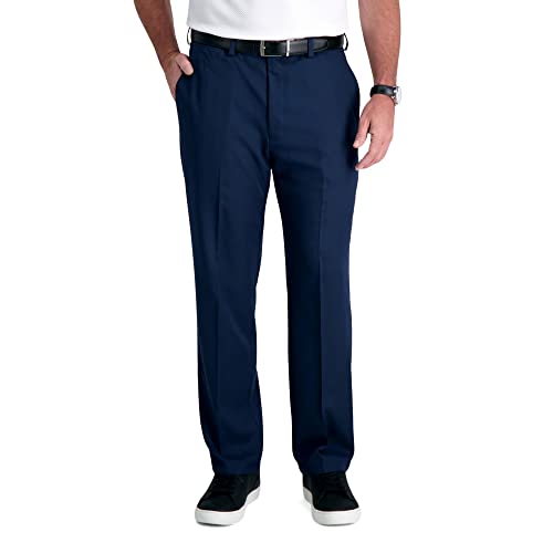 Image of Haggar Men's Cool 18 Pro Classic Fit Flat Front Casual Stretch Performance Golf Pant - Regular and Big & Tall