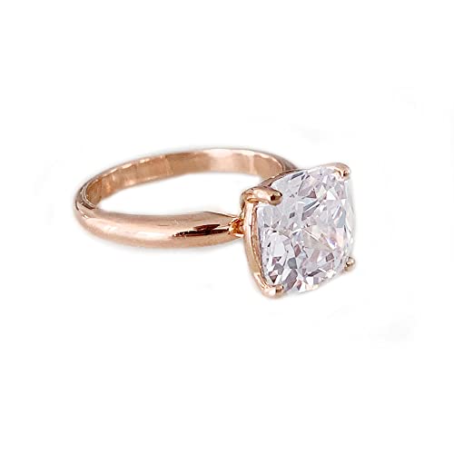 Beautiful 4.00ct set in 14k solid rose gold cushion cut moissanite engagement ring solitaire, bridal set, wedding, anniversary