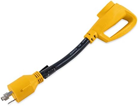 Camco 12" L5-30 AMP Locking 3-Prong Plug/TT-30 30 AMP Standard Receptacle PowerGrip Generator Adapter (55272)