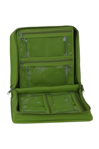 Image of Yazzii Sewing Notions Tote Bag- Portable Sewing Accessories Organizer w Detached Sleeves -Green