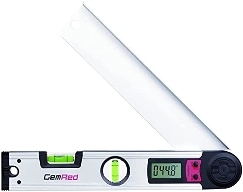 GemRed Digitale Wasserwaage und Winkelmesser, 2-in-1 digitaler Winkelmesser LCD mit horizontaler und vertikaler Blase, 300 mm Winkelmesswerkzeug für Holzbearbeitung/Tischler/Bau/Heimwerkerwerkzeuge Cover
