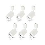 Allegro Lighting スポットライト ダクトレールライト 60W形相当 LED一体型 レールライト 7W ライティングライト 電球色 自然色 昼白色 黒 白 木目 LED 一体式 おしゃれ スポット ダイニング 寝室 屋内 店舗 間接照明 (ホワイト-昼白色, 6個入り)