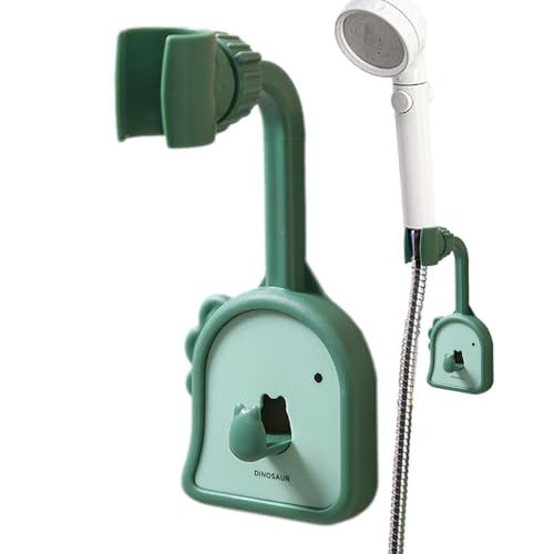 Samuliy Soporte de ducha ajustable – Soporte de ducha de mano con ventosa – Soporte de ducha de mano de dinosaurio pequeño