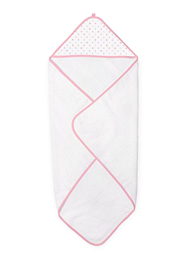 Image of SwaddleDesigns Cotton Terry Baby Hooded Towel, Tiny Triangle Shimmer, Pink