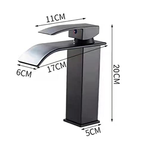 Mitigeur de salle de bain en acier inoxydable cascade noir zen - 3